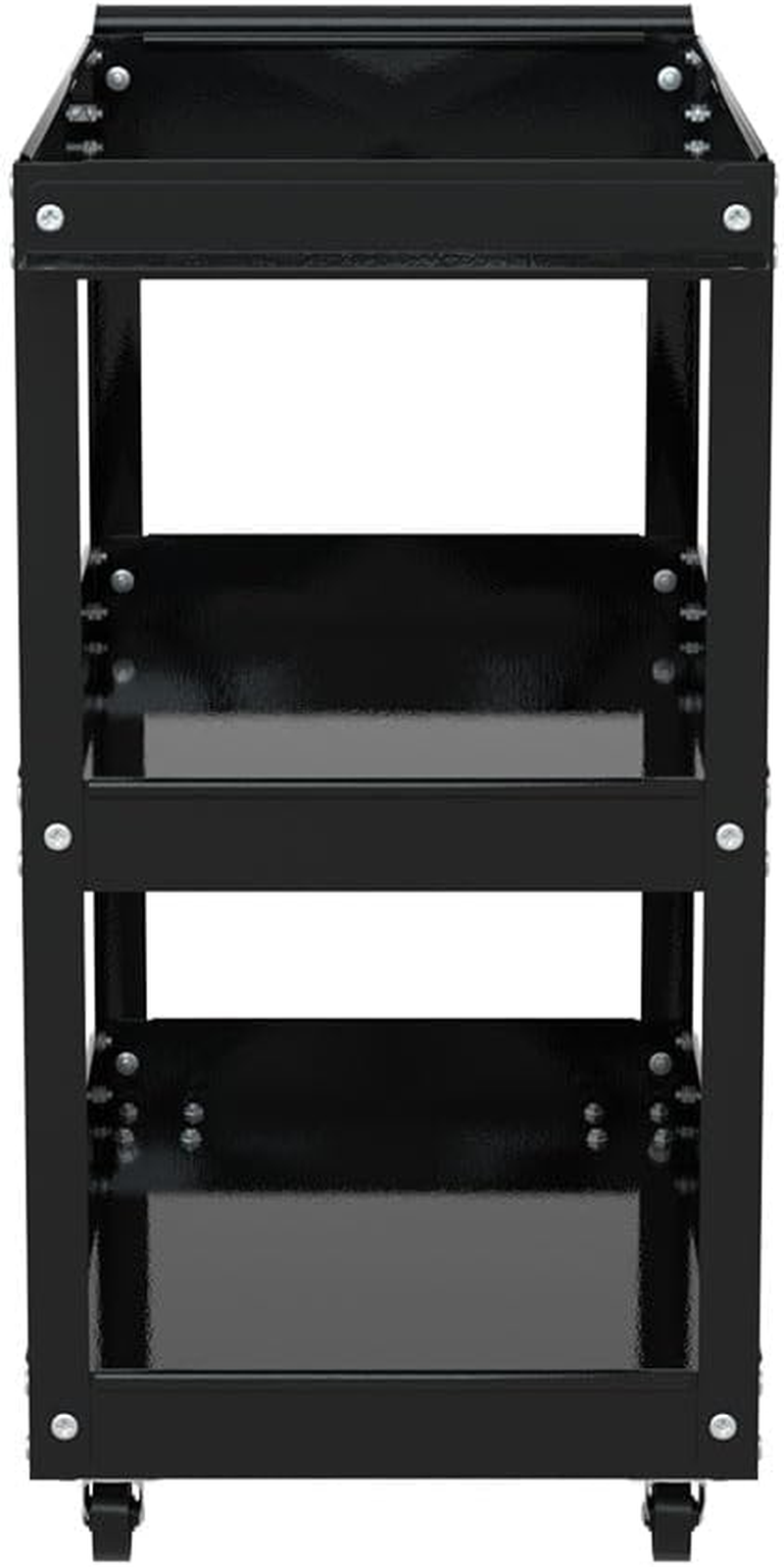 3-Tier Tool Cart Trolley Workshop Garage Storage Organizer Black Heavy Duty Utility