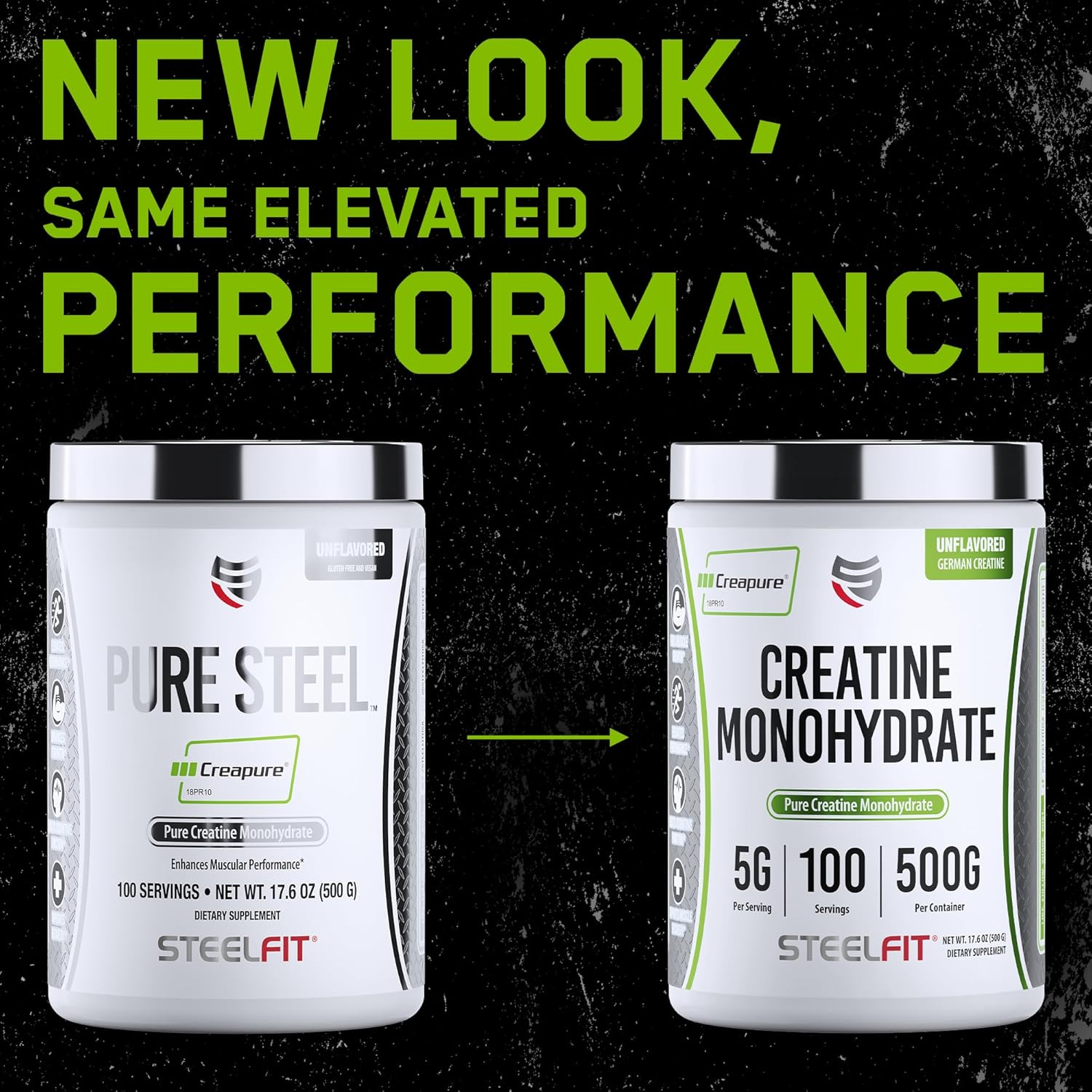 Pure Steel Creapure&reg;, Steelfit, Pure Creatine Monohydrate, Unflavored, Gluten Free, Vegan, 100 Servings, 500 Grams image number 3