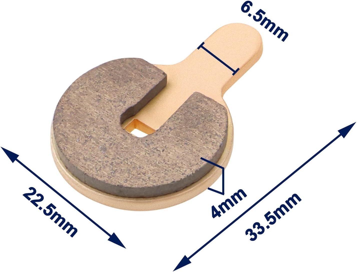 Emsea 2 Pairs Sintered Brake Pads Scooter Disc Brake Pad Compatible with KUGOO G2 Pro Scooter Compatible with Hitway H5 E Scooter, 33.5X22.5X4Mm