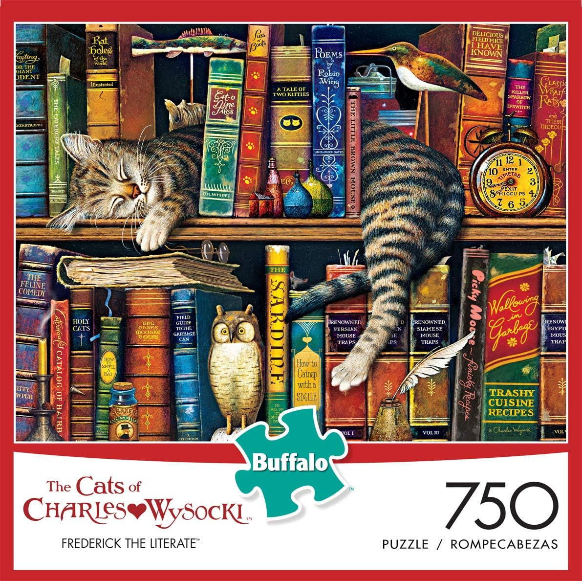 Buffalo Games Charles Wysocki Cats: Frederick the Literate Jigsaw Puzzle (750 Piece) image number 5