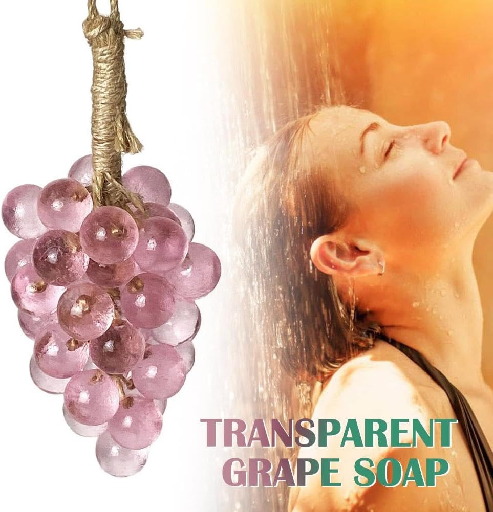 Grape Soap on a Rope, Handmade Grape Cluster Soap for Hand Face, Natural Cold Process Artisan Soaps, Lasting Fragrance Christmas Birthday Gift for Men and Women to Hang Decor (1, Purple) image number 3