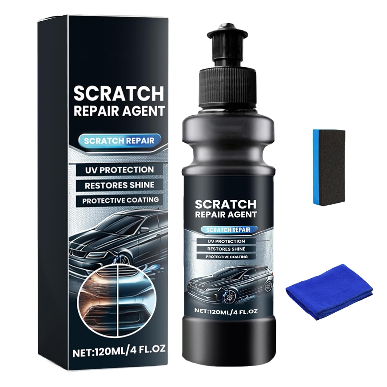 Car Scratch Removal | Automotive Scratch Remover,120Ml Coating Repair Wax Polishing Agent for Finish Restoration Auto Steel Tractor Truck RV Motorcycle Boat image number 1