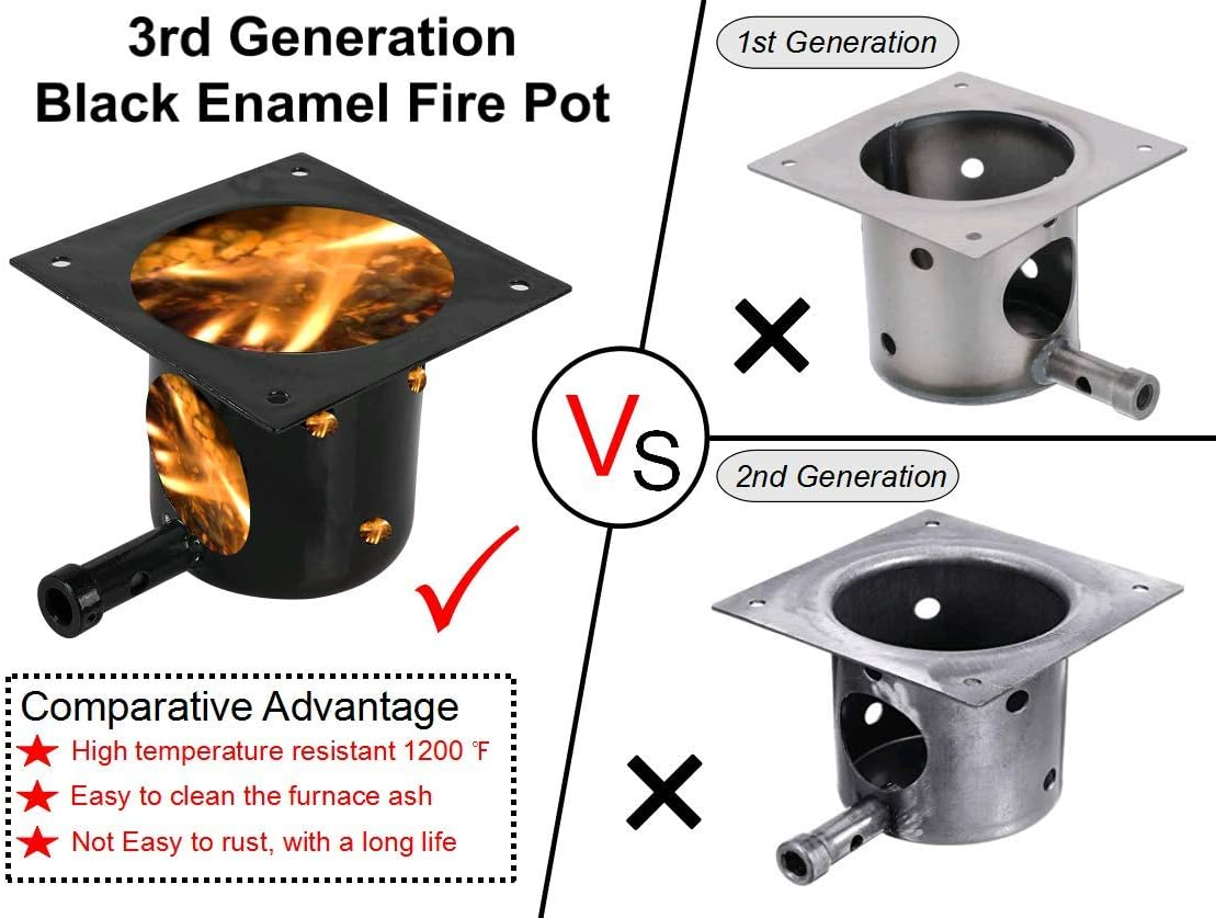 Heavy Duty Steel Porcelain-Enameled Fire Burn Pot and Hot Rod Ignitor Kit Replacement Parts for Traeger & Pit Boss Wood Pellet Grill,Also Fit for Pellet Pro & Z Grills Wood Pellet Grill Smoker image number 2