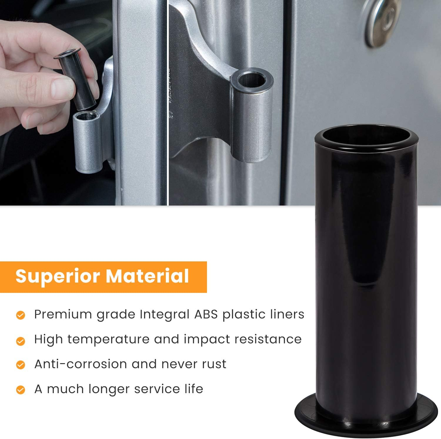 Door Bushing Removal Tool Hinge Liners for Jeep Wrangler JK JKU JL JLU Sports Sahara Freedom Rubicon Unlimited & Gladiator JT 2/4-Door 2007-2020 2021 (9 Pcs) image number 4