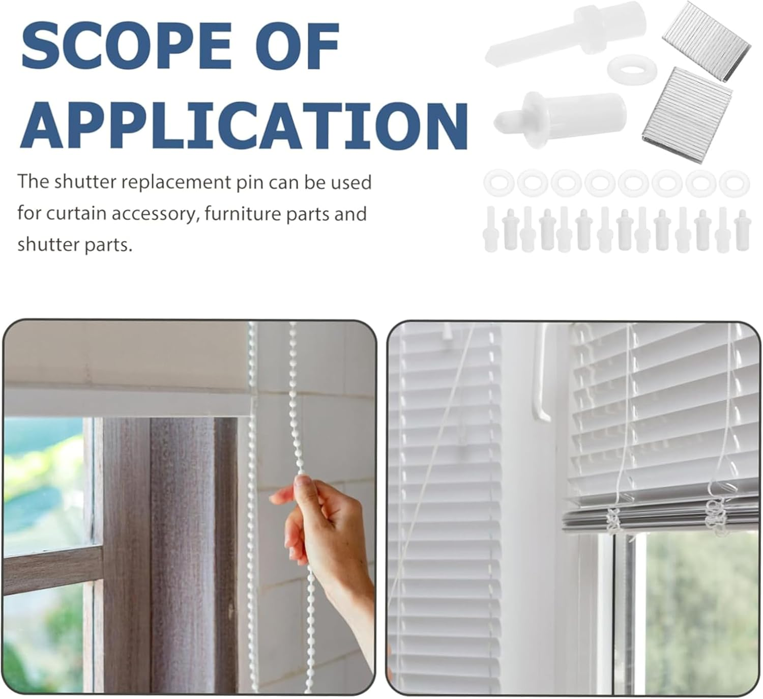 1 Set Shutter Repair Kit,Shutter Fasteners,Wooden Blinds Blade Curtain Repair Pieces,Plantation Shutter Repair Set,Portable Telescopic Repair Pin,Window Tool Supplies,Folding Blind Accessories image number 5