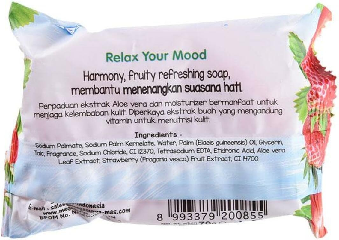 Harmony Fruit Soap Bar 5 Pack @ 70 Gram (Strawberry Alpine)