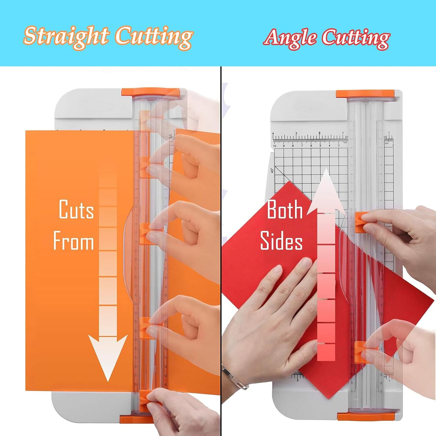 A4 Paper Cutter 12 Inch Office School Paper Trimmer Scrapbooking Tool with Security Blade for Label, Origami, Card, Photo, Coupon, Scrapbook, Cardstock, Laminated Paper, and Craft Project (White) image number 2