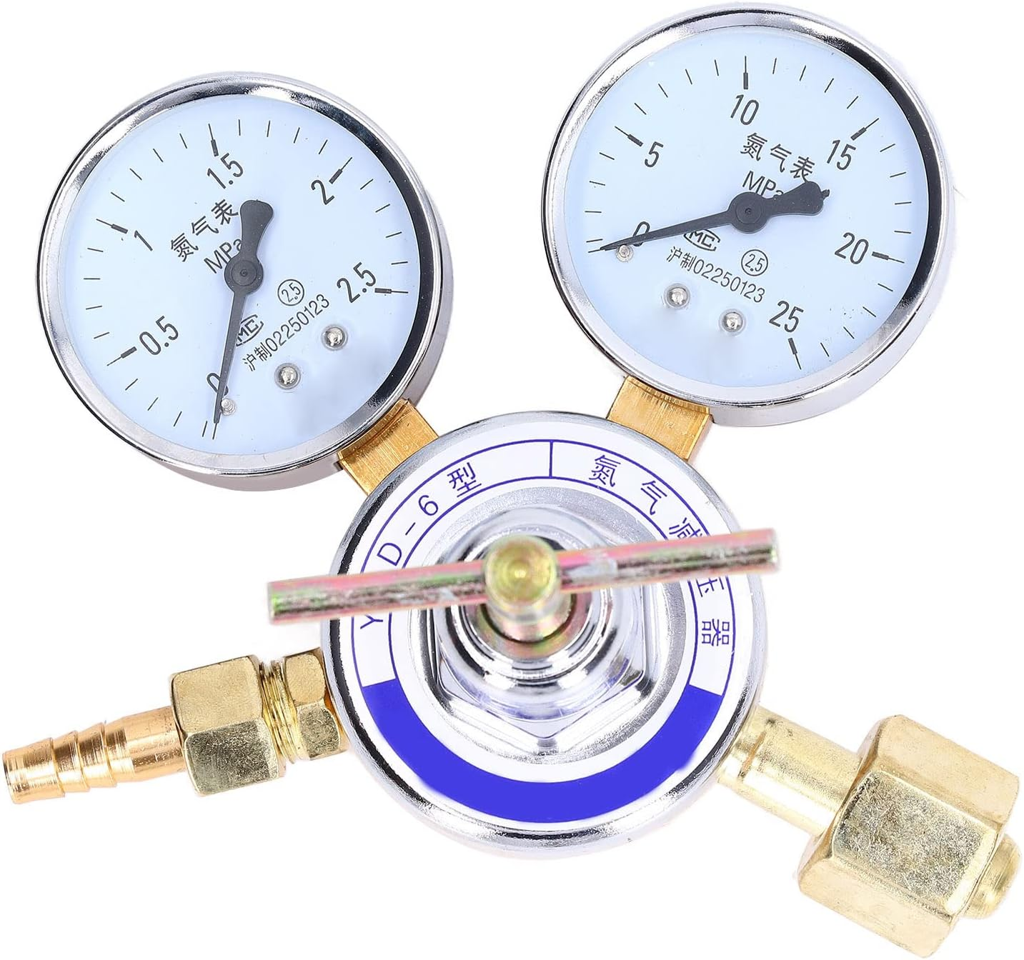 Two Way Type Nitrogen Regulator Gauge Kit with Pressure Reducing Valve, Brass Inlet Outlet Connection Gauges, Nitrogen Pressure Regulator, Brass Inlet Outlet Meter Reducer image number 2