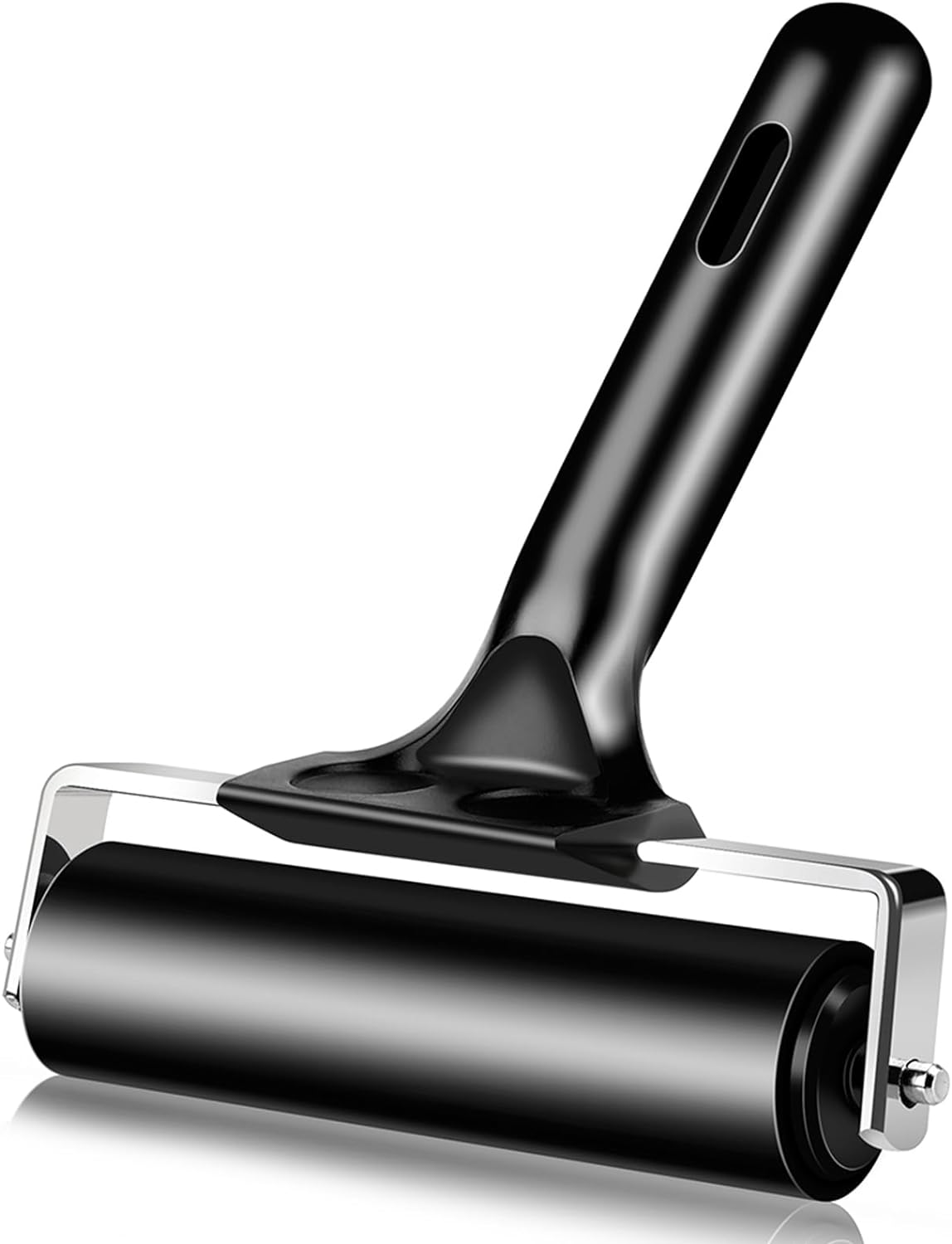 4 Inch Rubber Roller Brayer Rollers for Crafting, Hard Rubber Rollers for Printmaking, Printing, Gluing and Stamping Tools (Original Version, Black) image number 4