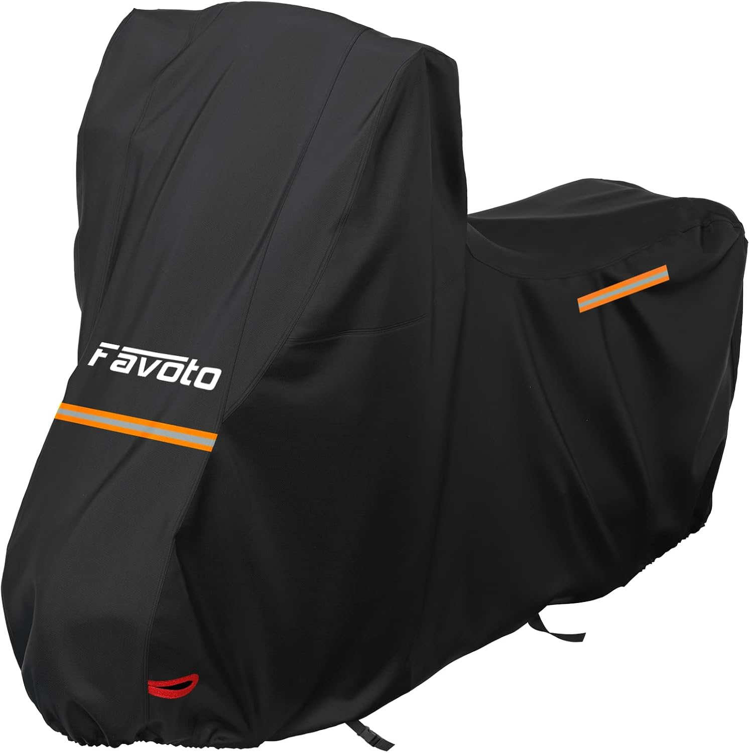 Favoto Motorcycle Cover Waterproof Motorcycle Cover Panel Outdoor 210D Oxford for Motorcycles Electric Scooter with Windscreen Reflective Strips Lock Hole 245 Cm X 105 Cm X 160 Cm Black image number 1
