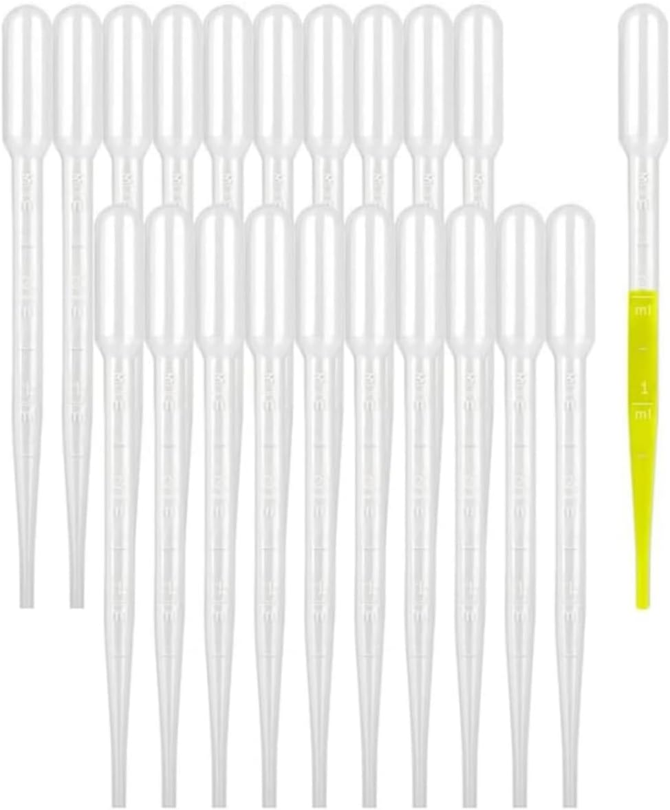 100 PCS Reusable Plastic Transfer，Transparent Graduated Dropper, 3ML Liquid Graduated Transfer Plastic Pipettes, Pipettes Washable for Essential Oils image number 5