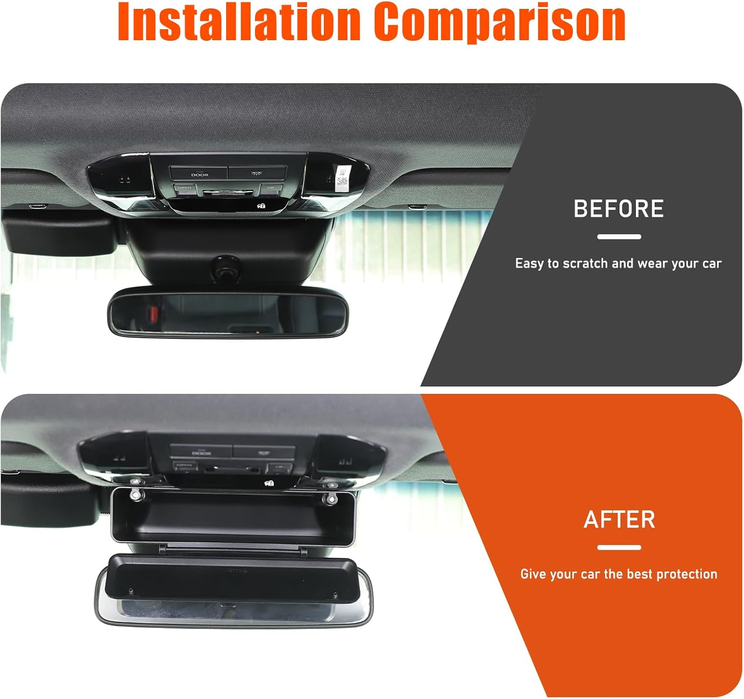 Yinaniutos Rearview Mirror Base Storage Box for Toyota Land Cruiser Prado 250 2024-2025 Accessories | ABS Plastic Center Console Organizer Tray | 1PC Set image number 3