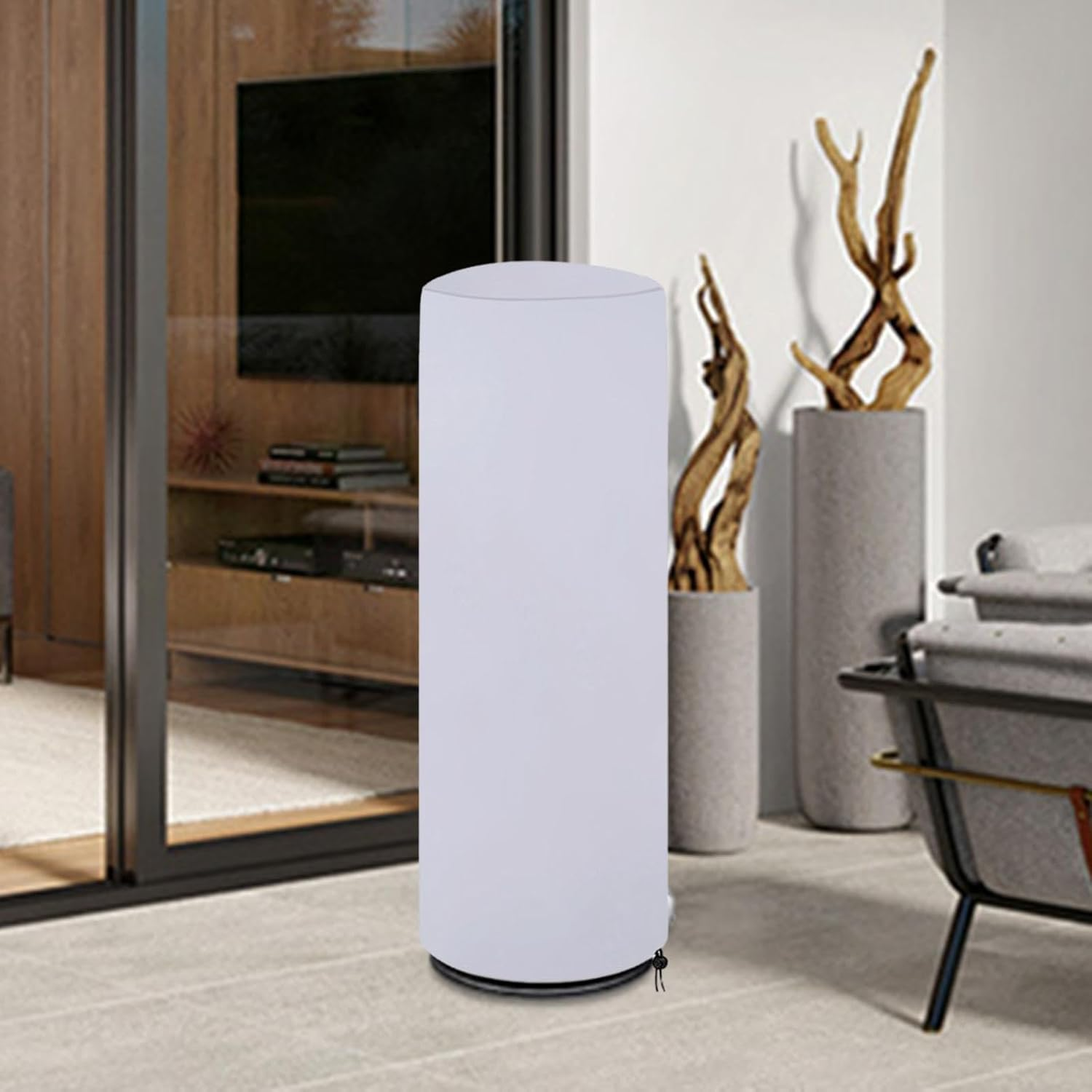 Patio Heater Cover Waterproof Easy Installation Protection Universal Dust Case Weather Resistant Outdoor Outdoor Heater Cover, Silver