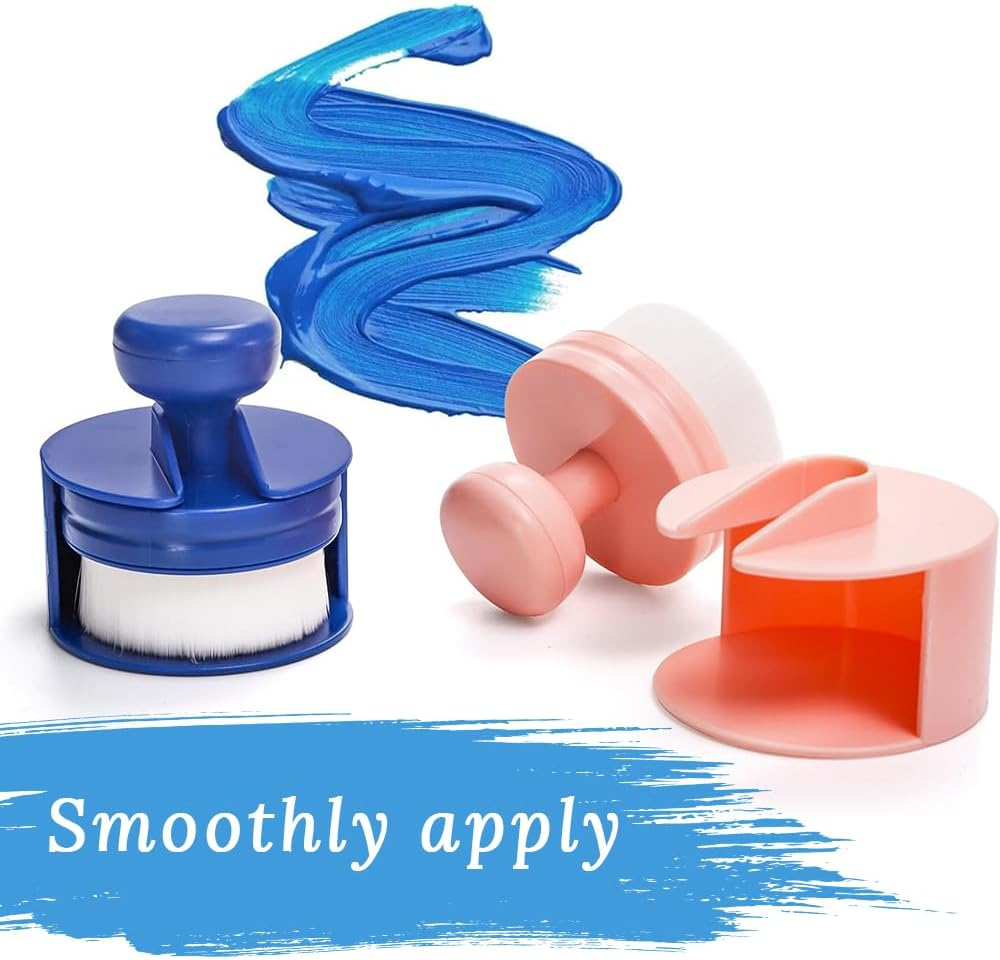 8 Color Flat Head Ink Blending Brushes, White Soft Bristle Handmade Ink Blending Brush Set, round with Colorful Handles, Suitable for Card Making, Scrapbooking, Printing, Painting and Drawing. image number 5