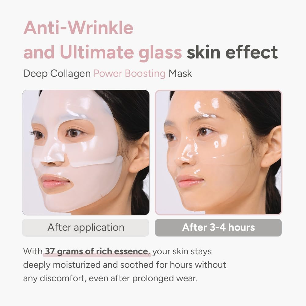 SUNGBOON EDITOR Deep Collagen Overnight Mask 37Gx4Ea | Original Hydrating Collagen Face Mask | Real Collagen 2,160,000PPB for Elasticity |Tiktok Trend Items Korean Skin Care image number 3
