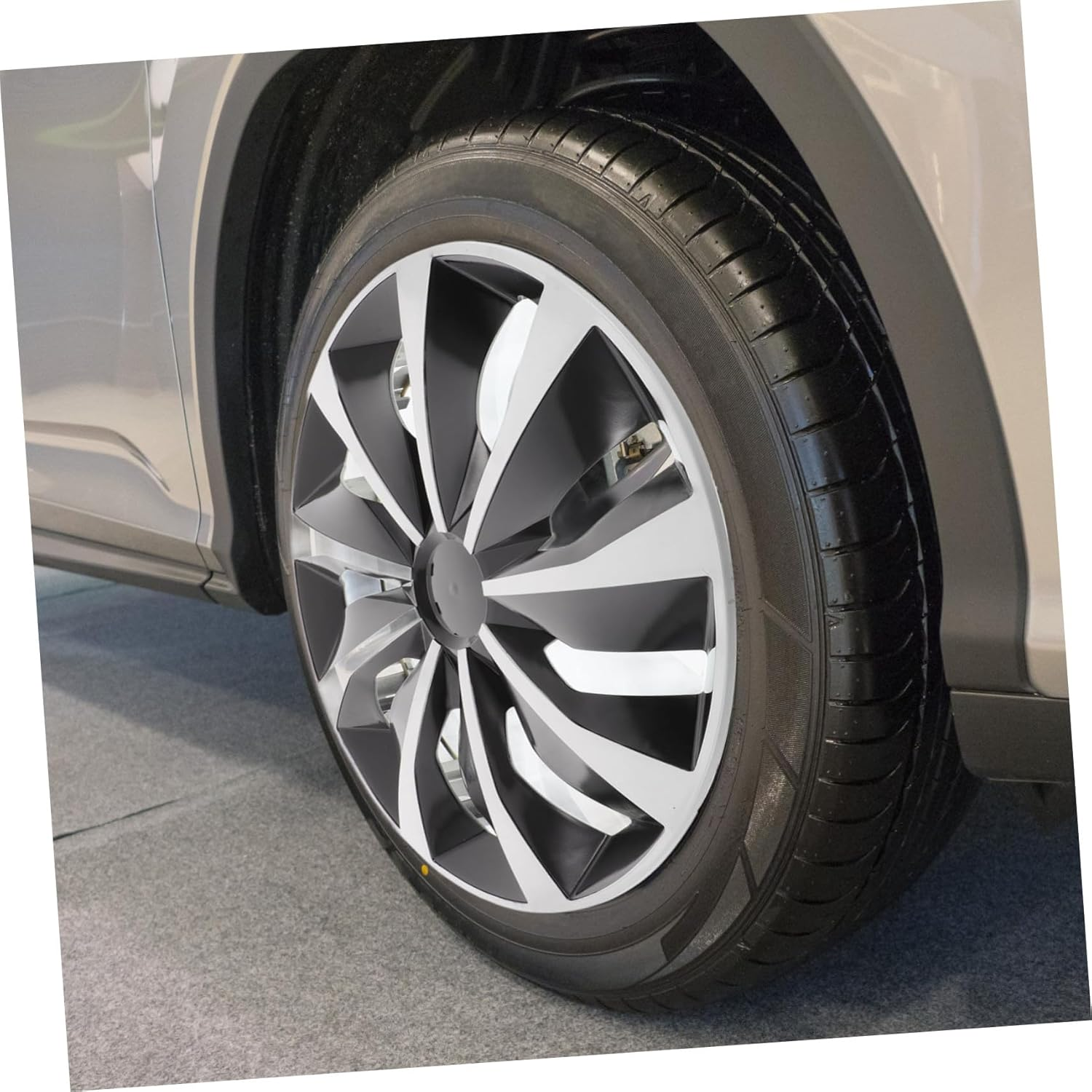 HOODANCOS Universal 15-Inch Wheel Hubcap Cover White Center Hub Cap for Cars Automotive Wheel Rim Cover Decorative Tire Hubcap Suitable for Vehicle Replacement image number 5