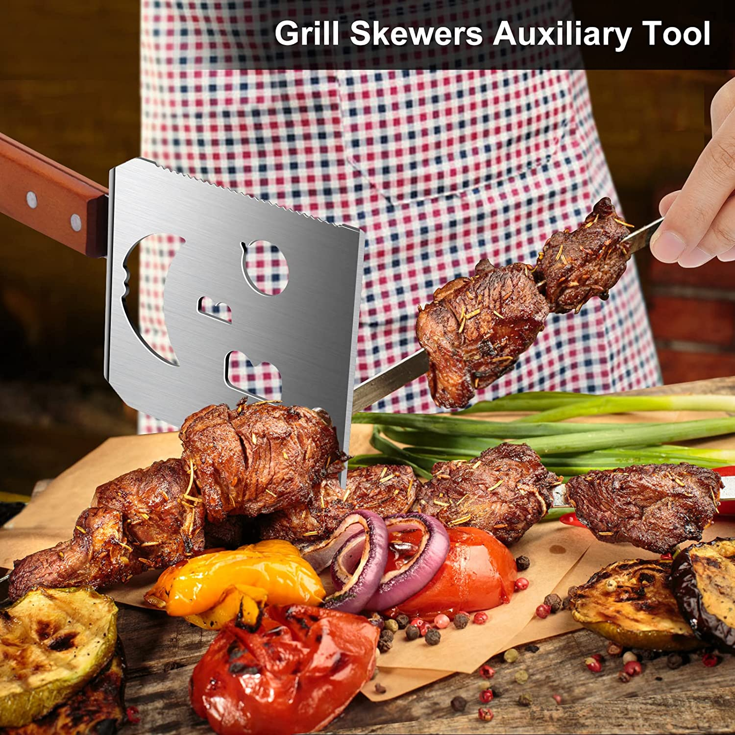 5 in 1 BBQ Spatula for Outdoor Grill, Personalised BBQ Tool Have a Barbecue Utensils Set Function, More Fun, More Efficient.Stainless Steel BBQ Accessories Best BBQ Gifts for Men image number 5