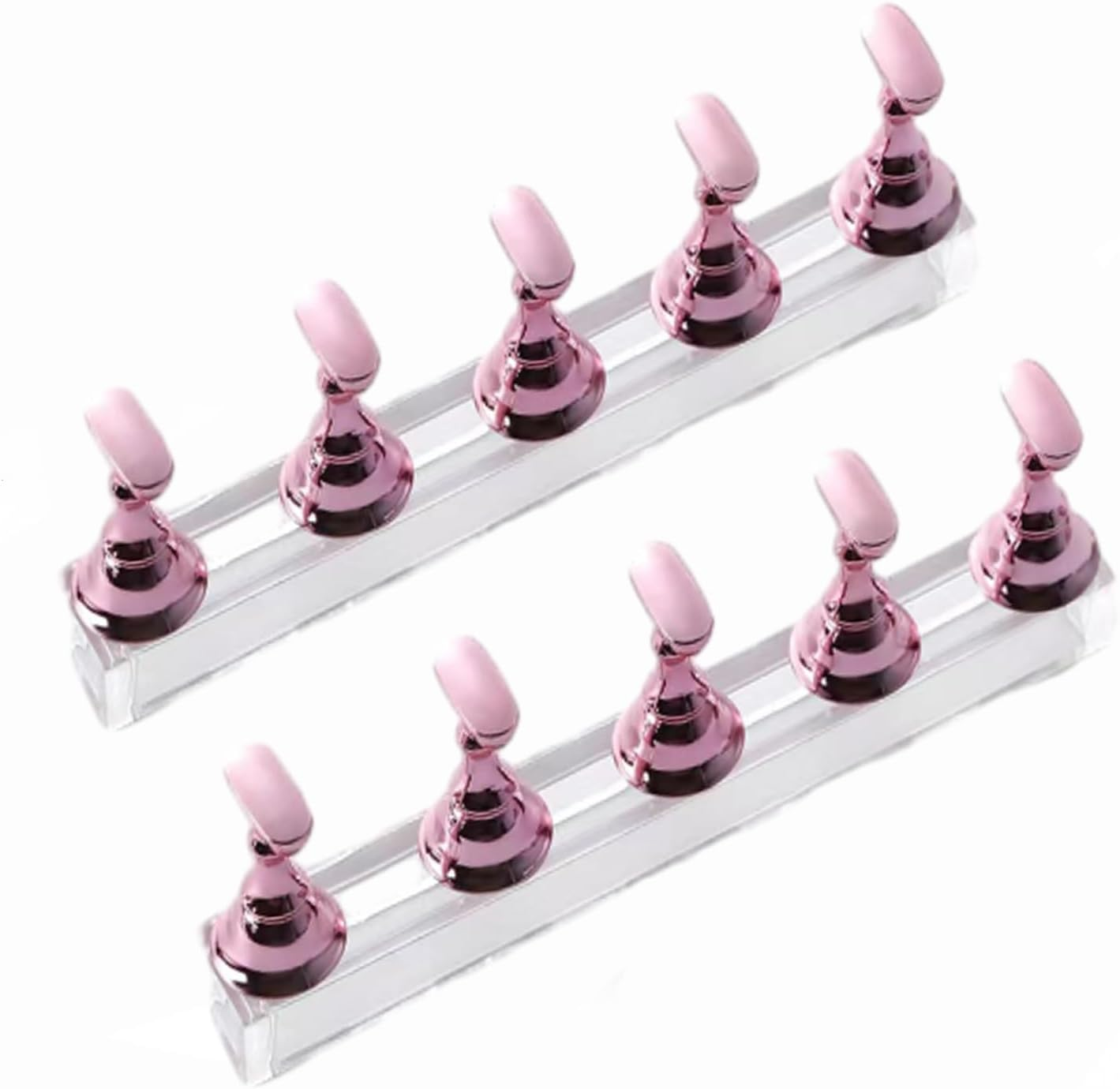 Custelen 2 Sets Rose Gold Magnetic Nail Stand for Press-On Nails Display &mdash; Ideal for Painting Practice and Acrylic Nail Art &mdash; Beginner to Pro, Includes Salon-Quality Accessories image number 4