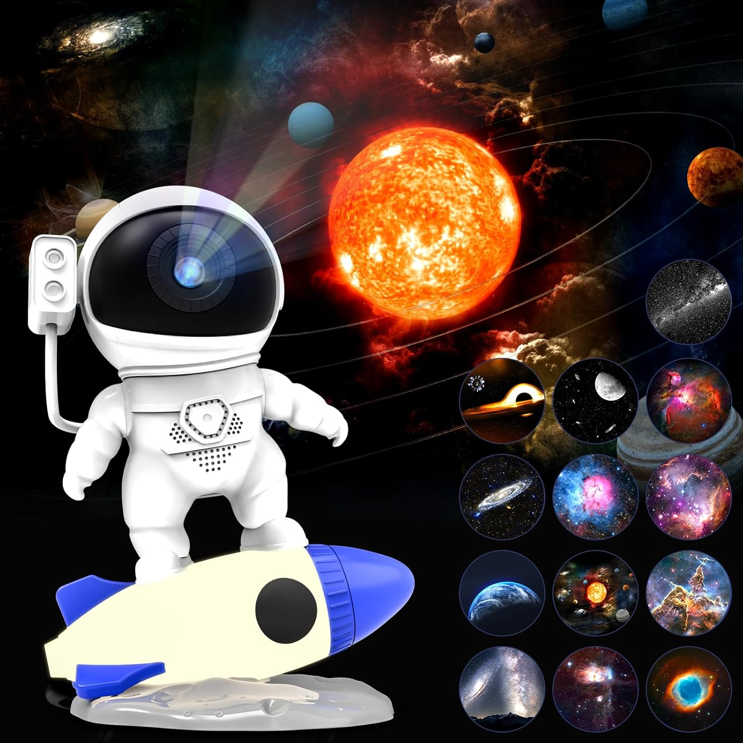 Galaxy Projector, 13 in 1 Home Planetarium Galaxy Projector for Bedroom, Star Projector Galaxy Light with Timer, Adjustable Focus Night Light Projector for Kids Adults, Room Decor (Black)