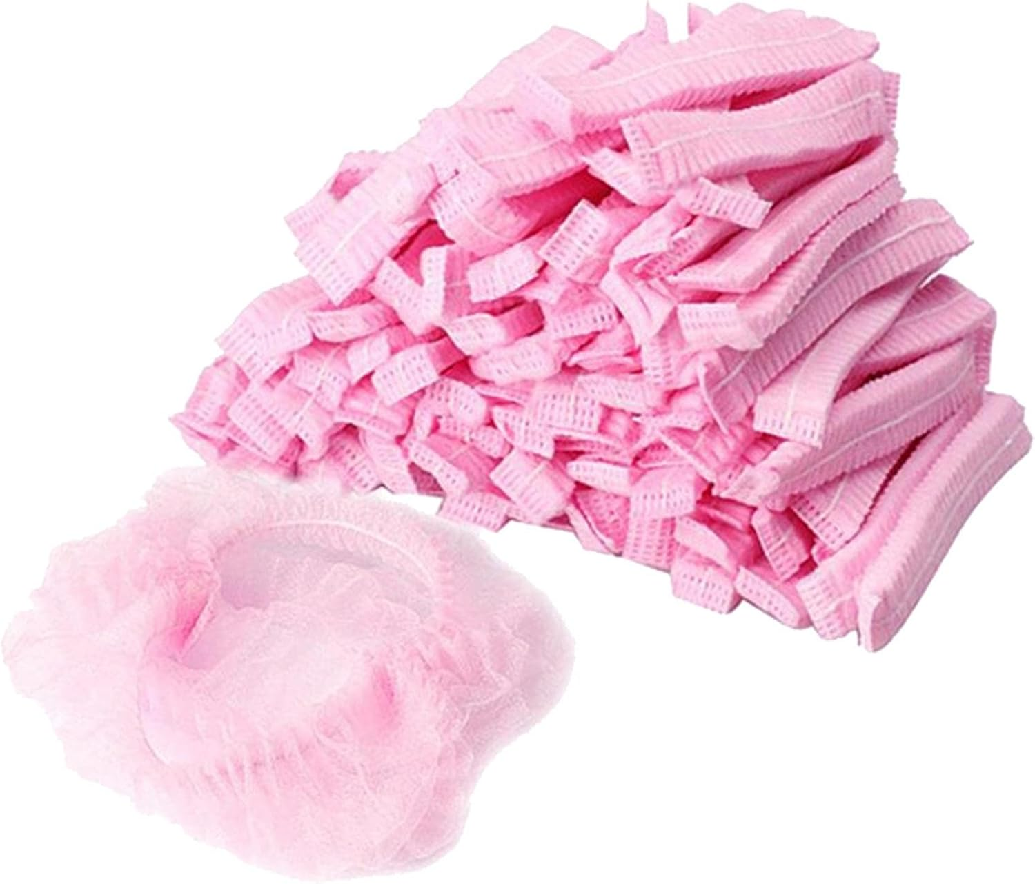 Oshhni 100-Piece Pack of Disposable Hair Nets for Food Service and Catering, Pink, 19Inch image number 4