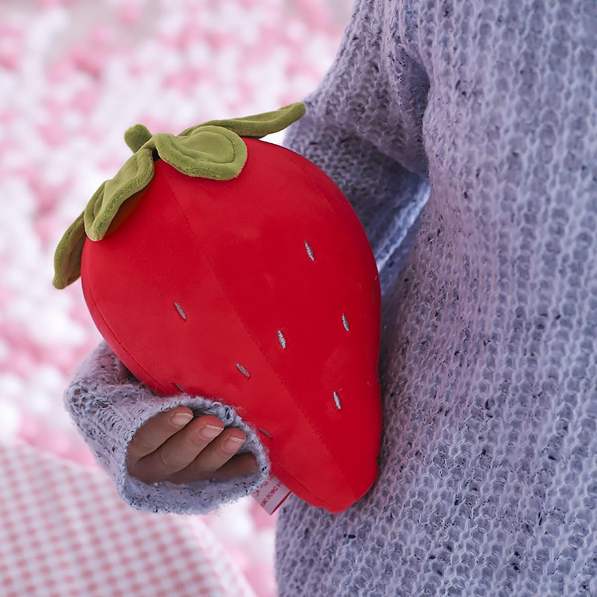 8 Inch Strawberry Plush Pillow,Cute Fruit Kids Pillow Stuffed Soft Fruit Stuffed Toy Cute Strawberry Plushie Hugging Pillow Cushion image number 2