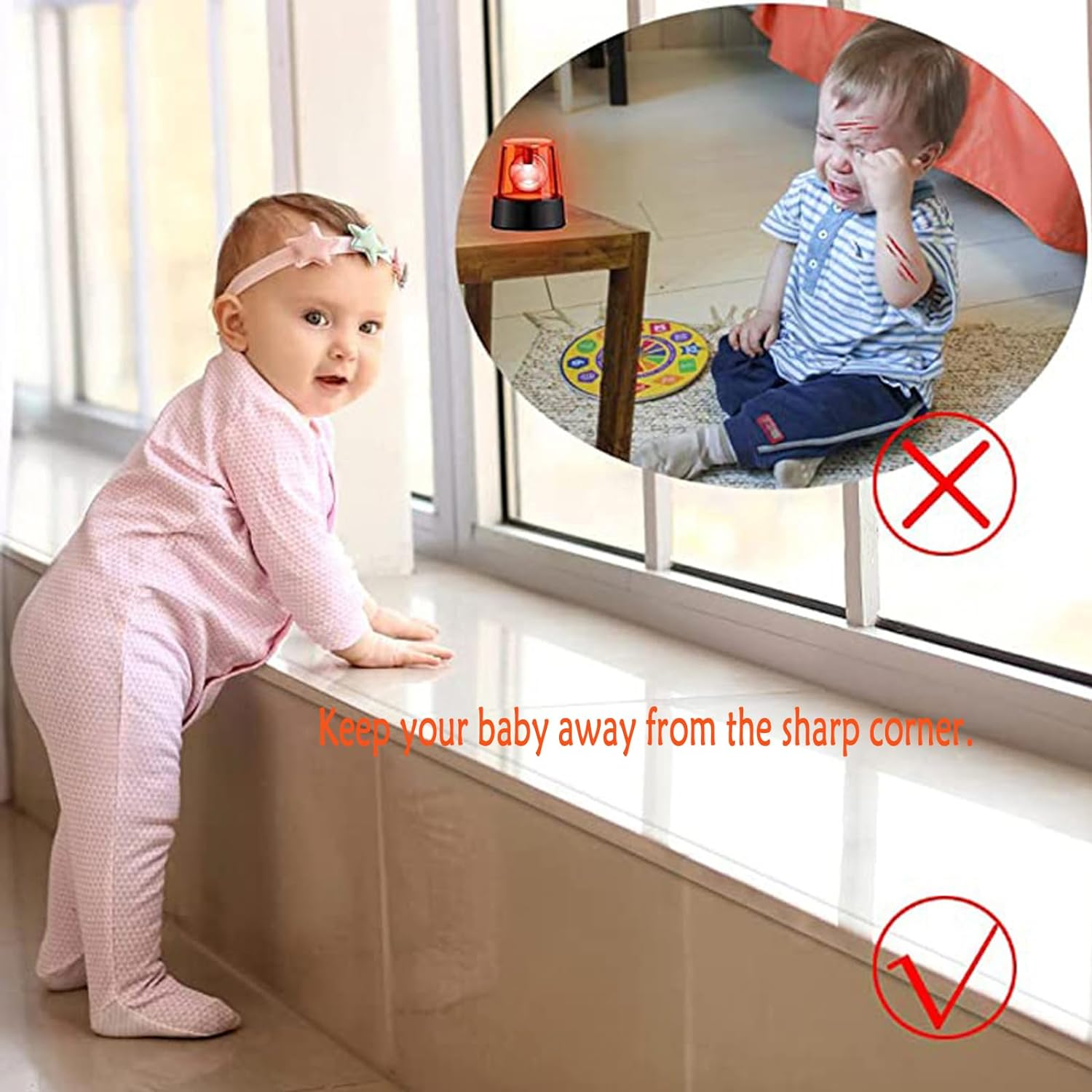 5Pcs 2M Clear Corner Protectors Adhesive Tapes with Circular Shape Table Corner Protectors, Safety Edge Protection Clear Edge Protector Strip Desk Edge Cushion Tables Corner Guards Baby Proofing image number 2