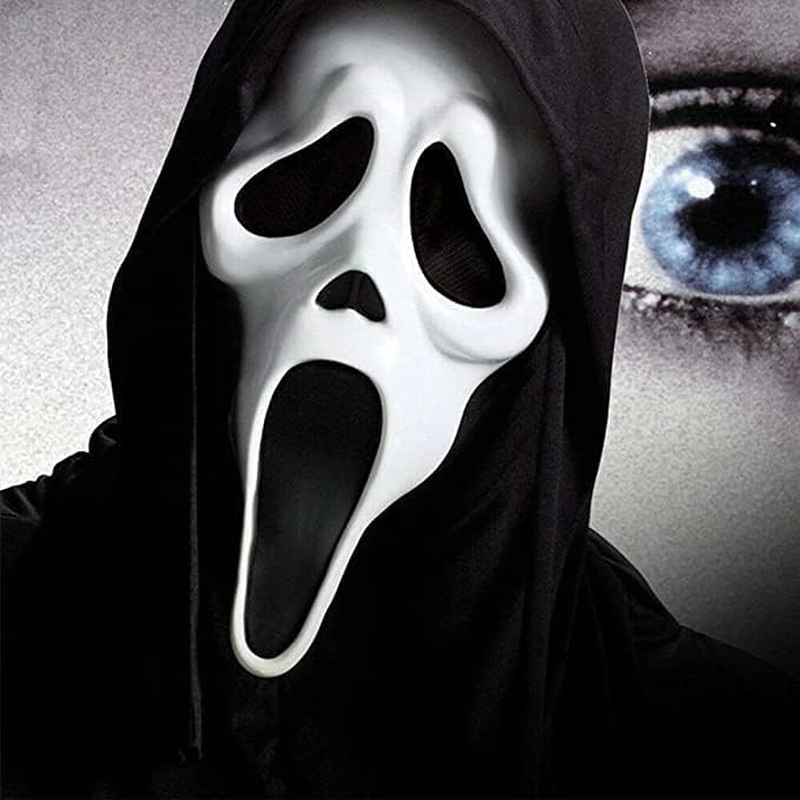 Ghostface Mask Horror Film Mask Scream Mask Party Mask Scary Props Halloween Mask Ghost Mask Masquerade Costume Accessories Suitable for Horror Parties (B) image number 2