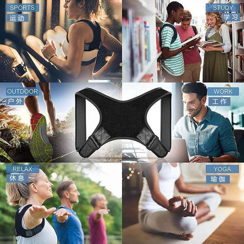 Posture Corrector for Men & Women - Adjustable Copper Infused Orthopedic Brace for Pain Relief from Bad Posture, Slumping - Targets Upper Back, Neck, Clavicle ﻿Shoulders image number 3