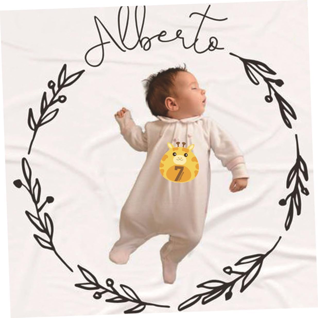 12-Month Baby Milestone Stickers for Newborns and Infants, Self-Adhesive Monthly Infant Belly Decals, Photo Prop Cards for Baby Growth Announcement, 12Pcs Set image number 3