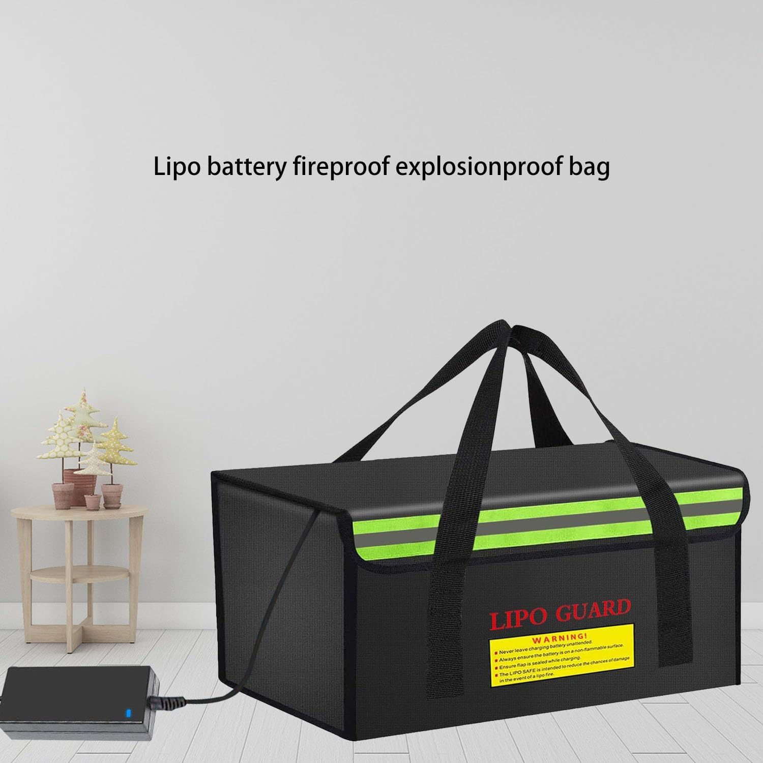 19.3"X5.9"X7.1" Ebike Battery Safe Bag Lipo Battery Charging Bag Large Capatity for Ebike Lipo Battery Pack Storage Charging Transport, Home Office Travel Fireproof Safe Storage Pouch