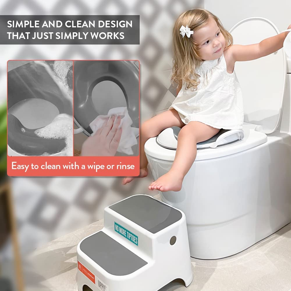 Prince Lionhearttoilet Training Seat Squish Kids with Sturdy Handle and Build-In Splash Guard, Tinkle Toilet Training Squish for Boys Girls (Grey) image number 1