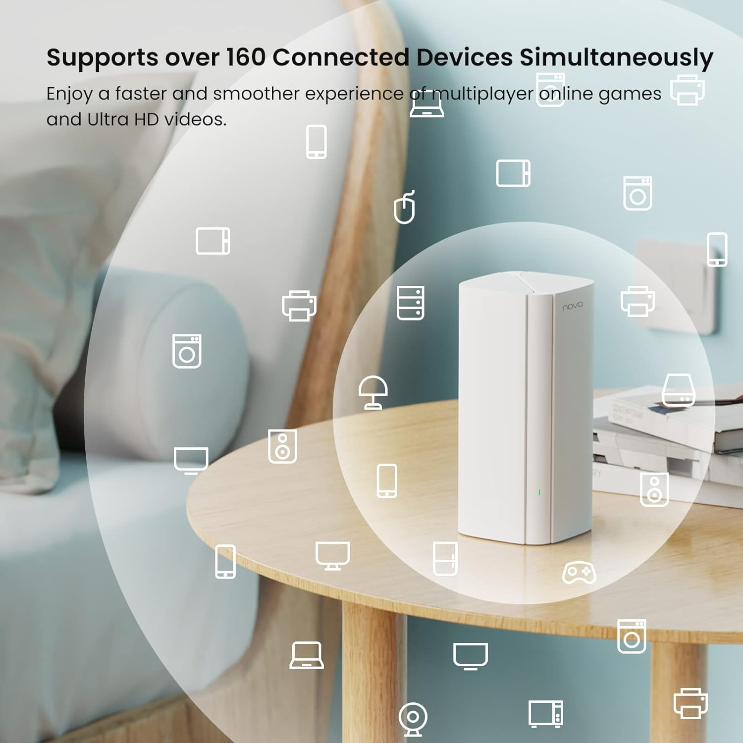 Tenda AX3000 Whole Home Mesh Wi-Fi 6, Dual-Band, Coverage up to 650 Sqm, 160 Mhz, 1024-QAM, Mesh Network for 160+ Devices, Ultra-Low Latency Seamless Roaming, Compatible with Alexa【Nova EX12(3 Pack)】 image number 1