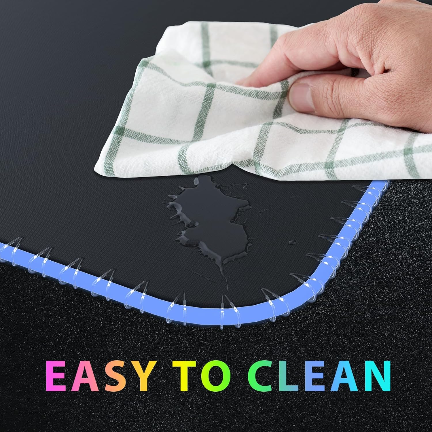 Ngteco Gaming Mouse Pad, Extra Large Desk Mat 90X40Cm with 14 Lighting Modes, Thickened 5Mm XXL Waterproof Non-Slip Rubber Gaming Mat for PC and Keyboard - Black image number 6