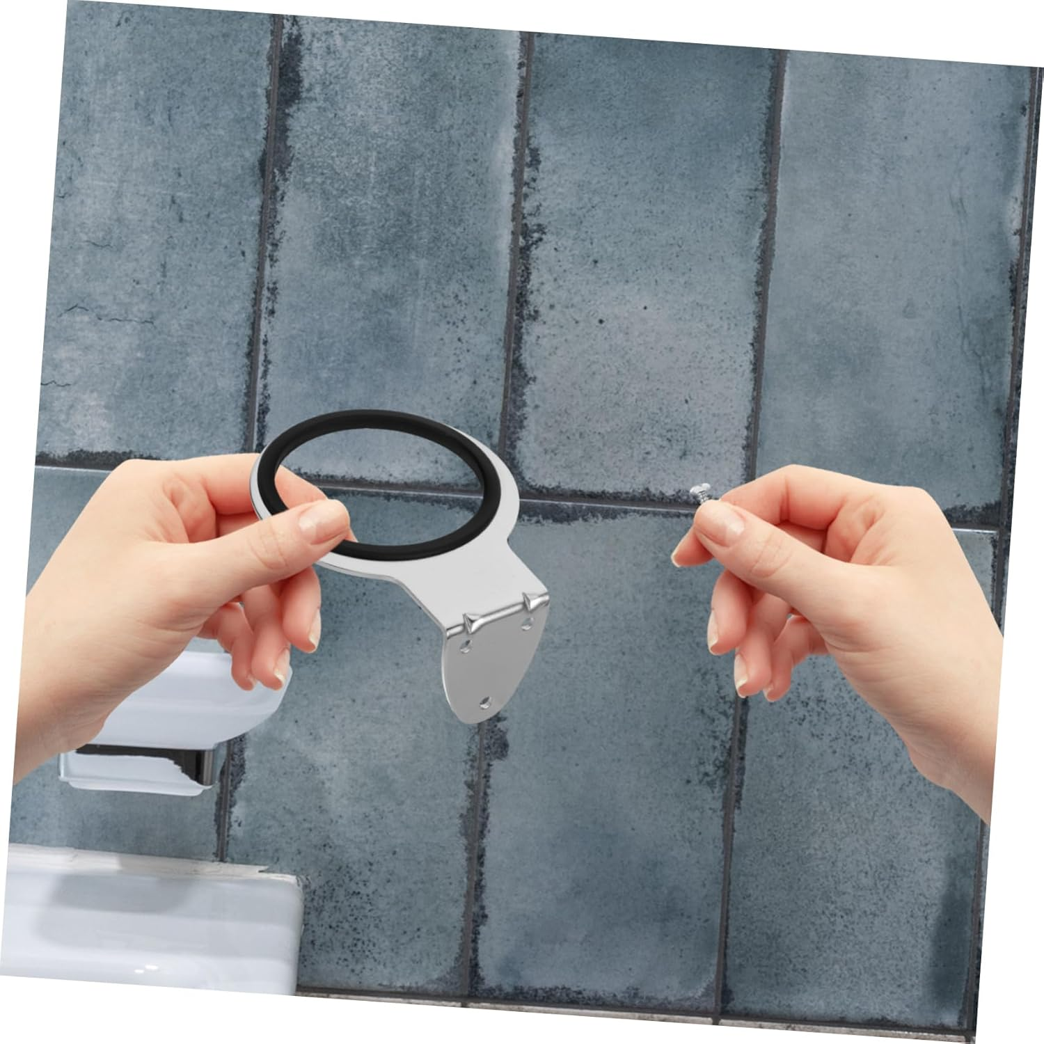 Beatifufu Elegant Look Wall-Mounted Hair Dryer Holder Stable and Heavy Duty Creative Pre-Drilled Design Space-Saving for Bathroom or Bedroom image number 1