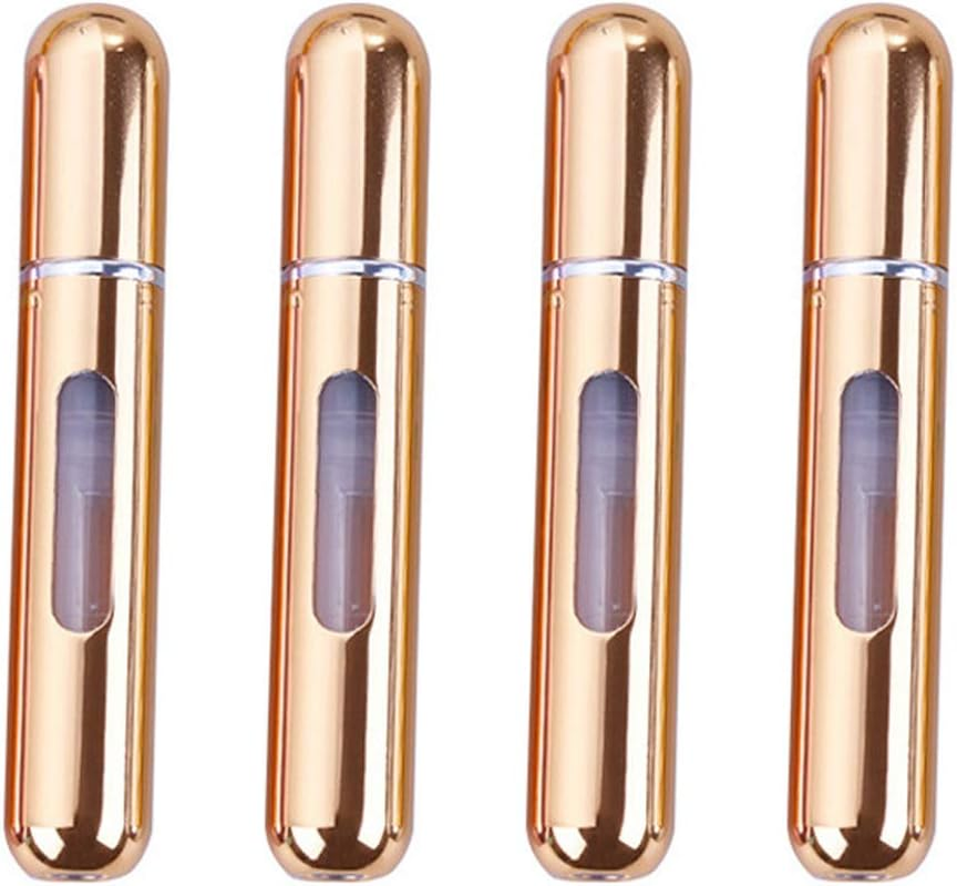 4 Pcs 8ML Perfume Storage Atomizer Empty Aluminum Spray Bottle Gold image number 3