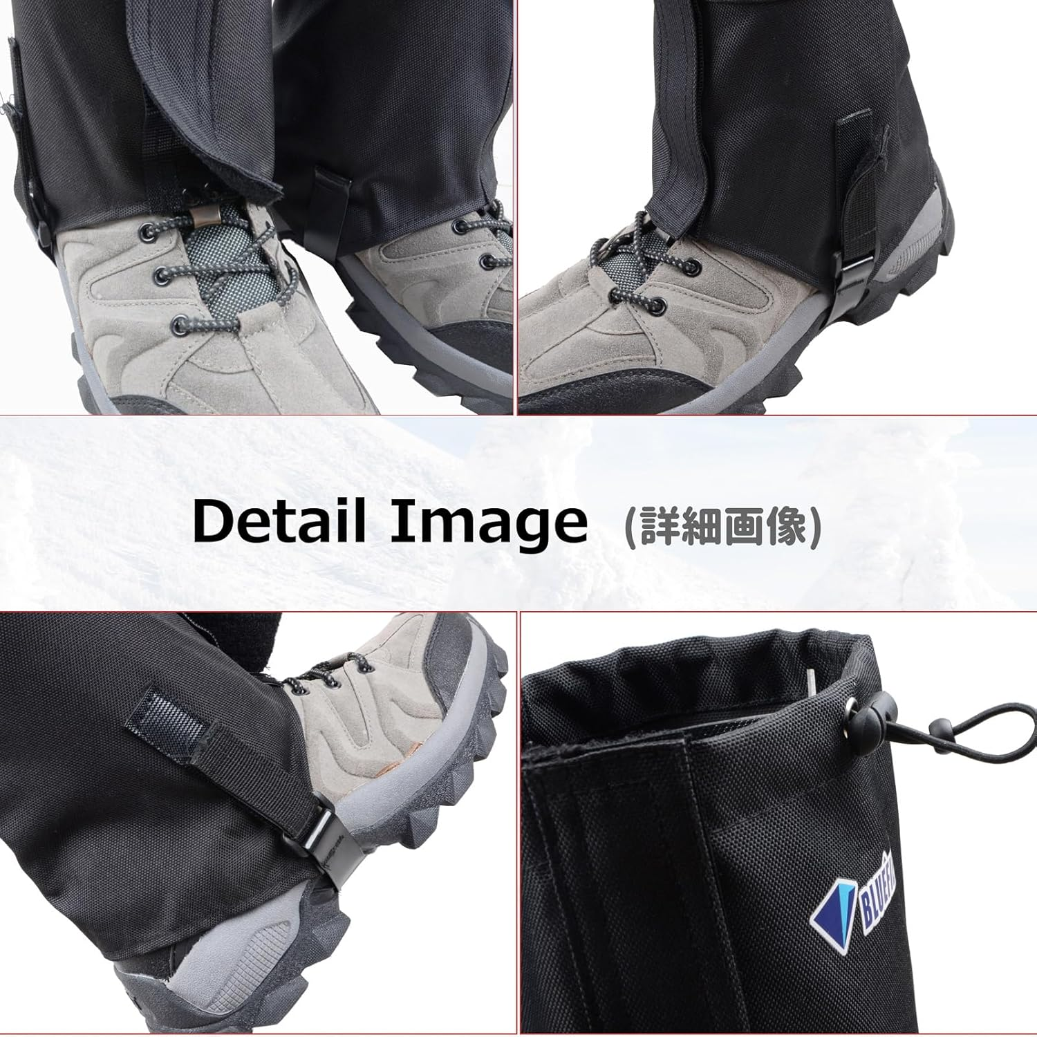 Azarxis Hiking Gaiters for Outdoor Camping Running Walking Backpacking Women Men Ankle Leg Guard Boot Legging Gaiter Cover Snow Breathable Lightweight Waterproof Durable Wrap Mountain Hunting Climbing image number 5