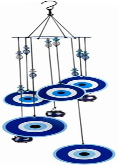 Wind Chimes Evil Eye Wall Hanging Decoration Hanging Bell Chimes Ornament for Home Garden Yard (Evil Eye) image number 4