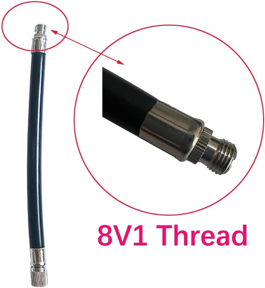 Double Pump Head Dual Nozzle Presta Schrader Valve Thread Connector Tire Air Inflator Replacement Mouth Adapter with Extension Horse Tube for Bicycles and Electric Bicycles image number 4