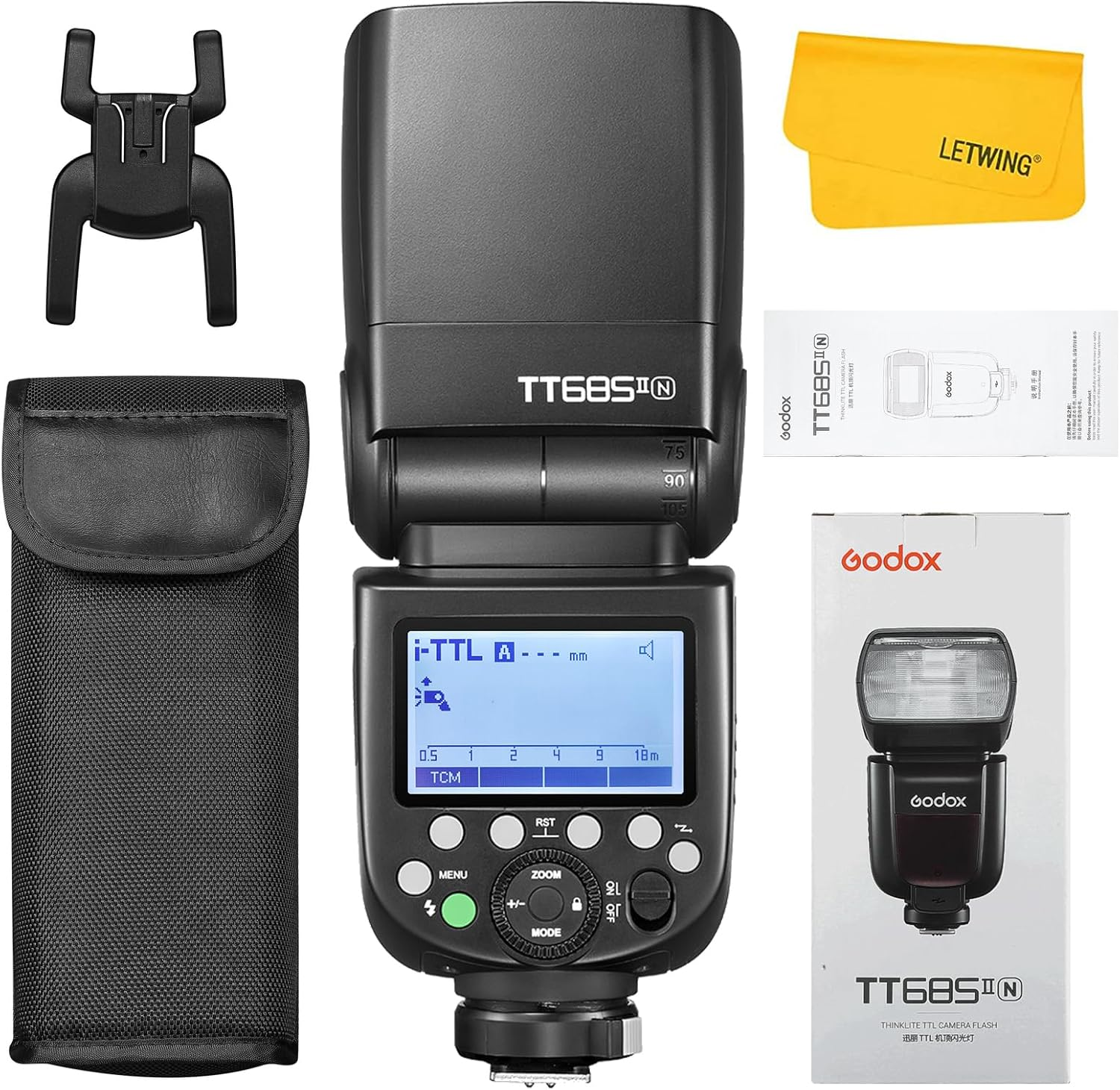 Godox TT685II-N TT685IIN TTL Camera Flash Speedlite for Nikon Cameras, Godox Flash for Nikon, GN60 2.4G HSS 1/8000S, with TCM Instant Conversion,330 Full Power Flashes, 0.1~2.6S Recycle Time image number 2