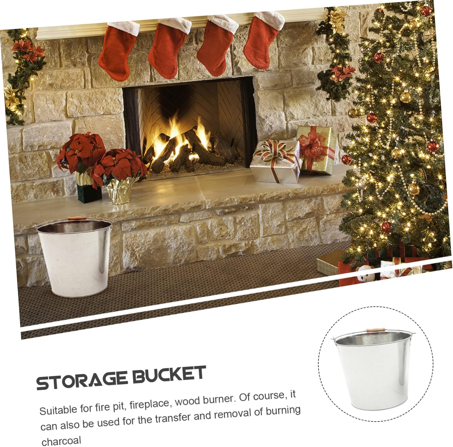 Ibasenice Metal Fire Bucket for Indoor Outdoor Use Compact Handheld Paper Burner Garden Incinerator with Vents Construction for Burning and Blessing Ceremonies image number 5