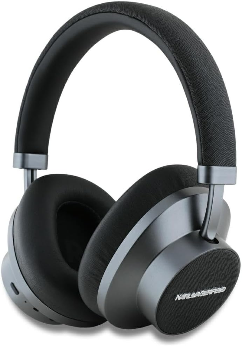 CG Mobile Karl Lagerfeld Saffiano Elongated Bluetooth ANC On-Ear Headphones (Black) image number 1