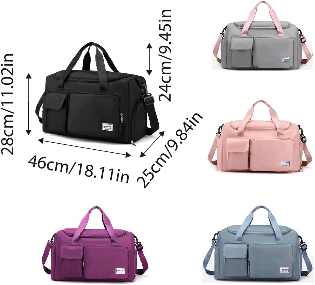 AIMALL Portable Waterproof Travel Duffle Bag - Multi-Pocket Carry-On Luggage with Shoulder Strap, Ideal for Gym, Sports, and Weekend Trips - Blue image number 3