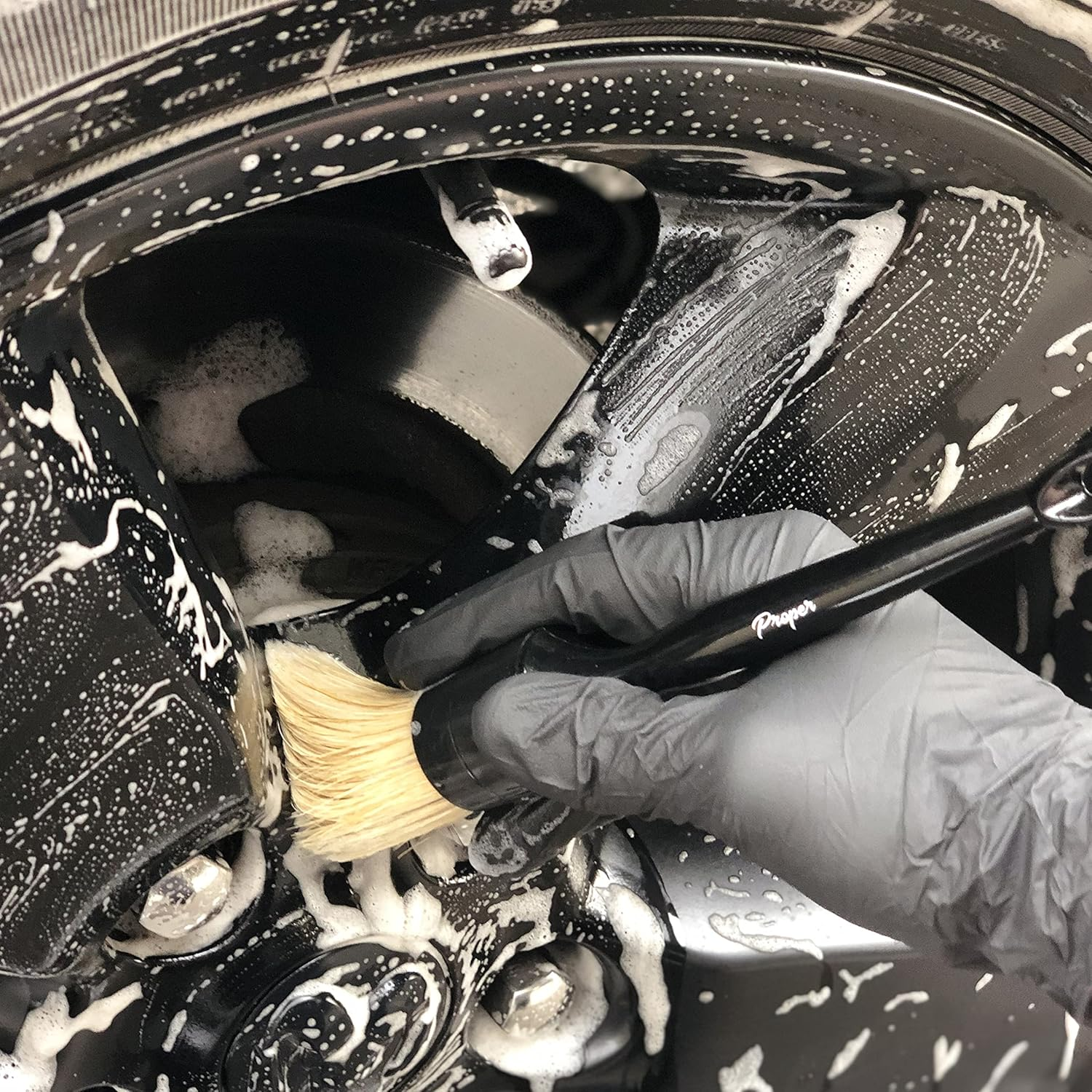 Proper Detailing CO. Car Detailing Brush Set, 3 Pack Natural Boars Hair Detailing Brushes, Clean Interior or Exterior, Wheels, Tires, Engine Bay, Leather Seats, Car Detailing Kit, Detailing Brush image number 6