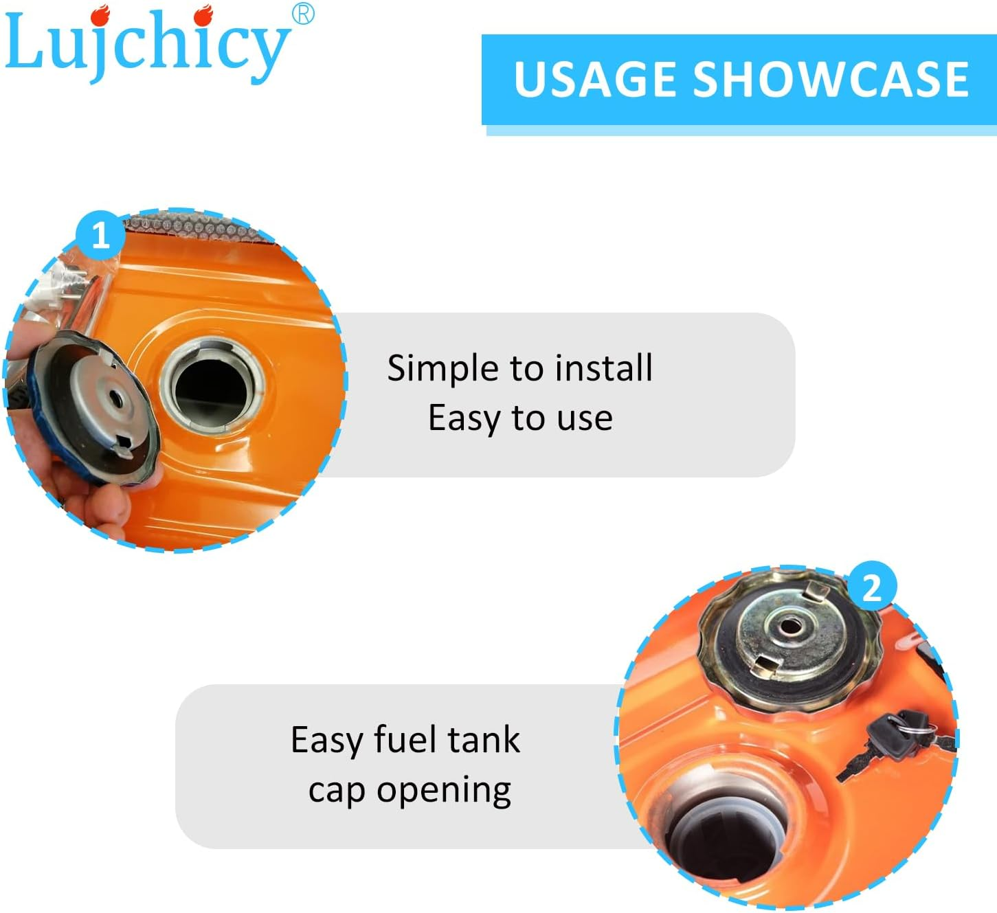 0G84300105 Gas Fuel Cap Replacement Fits Generator 0H0775 0H1325A GP5500 GP2600 and Harbor Freight Predator 4000W 212CC 6.5HP 68729 6500W 420CC 13HP 63082 63083 Generator, Silver image number 6