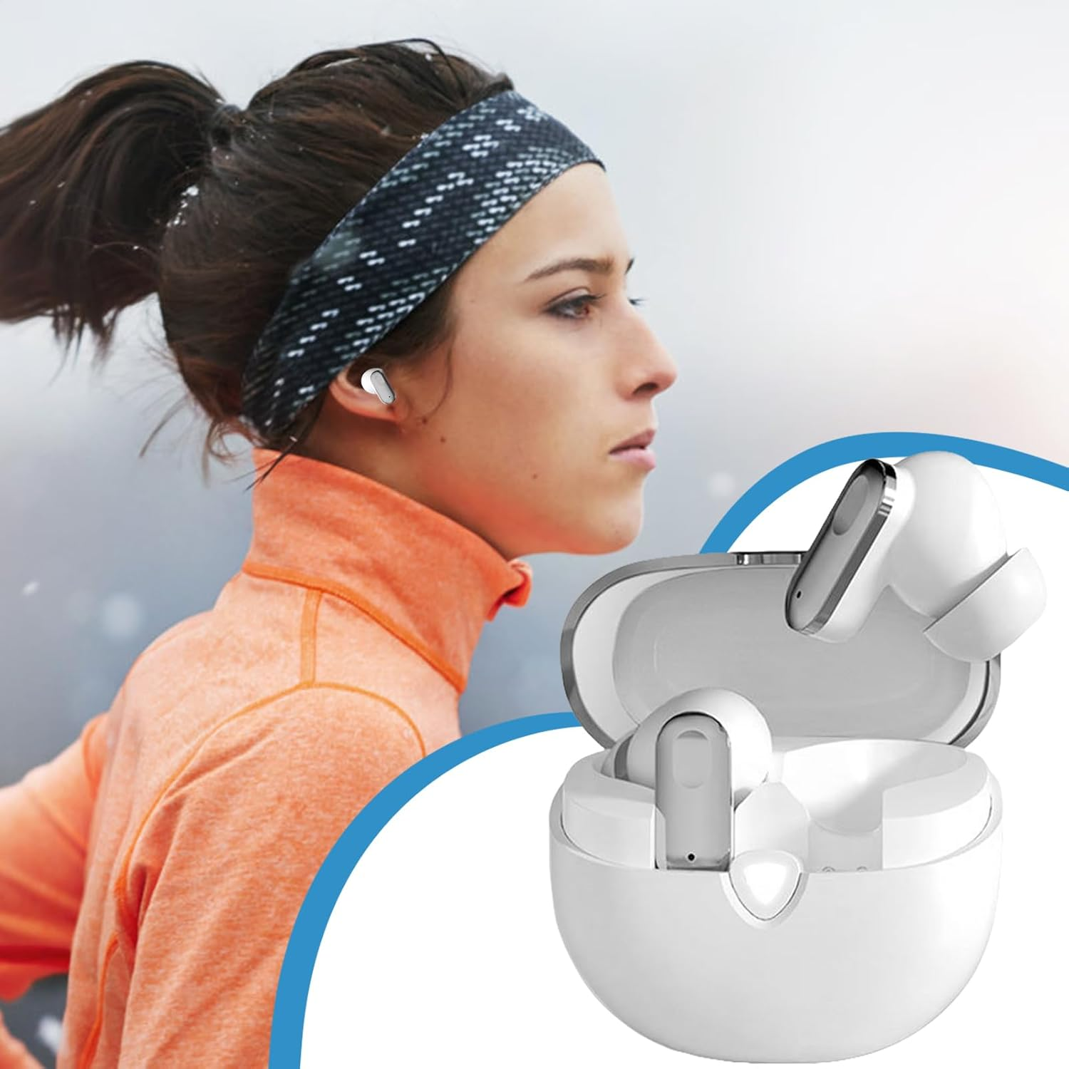 Wireless Headphones - Noise Cancelling Wireless Headphones | Clear Calls Stereo Deep Bass Sound, Long Playtime Headset Electronic Gadgets for Outdoor Travel Sports image number 6