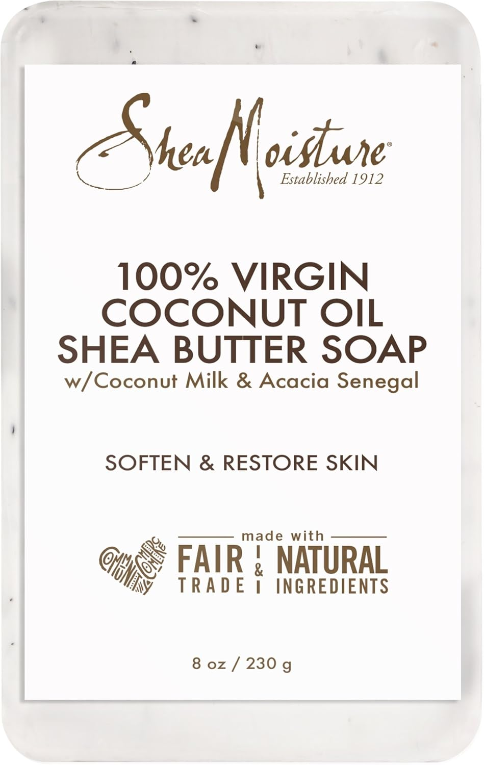 Shea Moisture 100% Virgin Coconut Oil Shea Butter Soap for Unisex, 322G