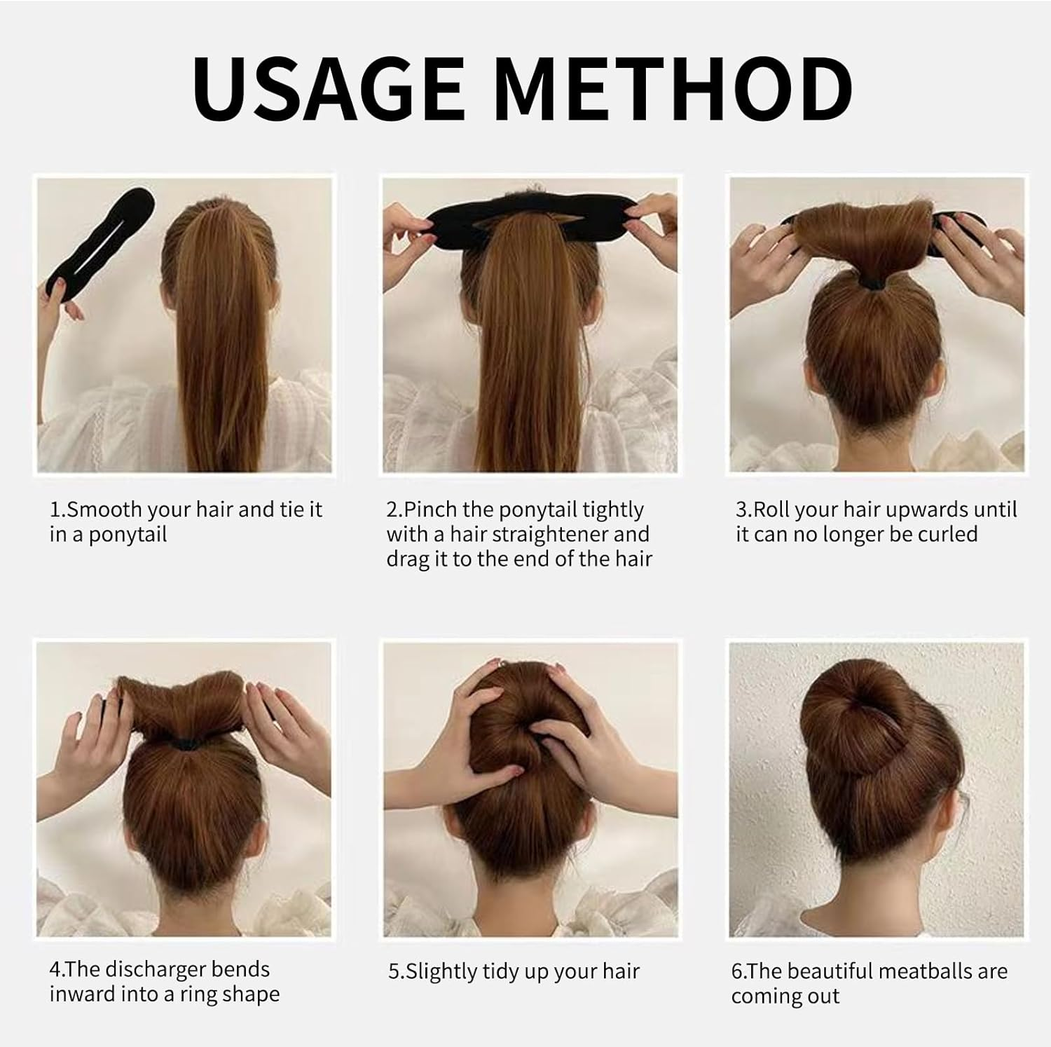 Hair Bun Maker Set 11-Piece Soft Sponge Includes 3 Large 4 Small Bun Cushions 3 Pieces Twist Tool and Flexible Bun Donut for Women and Girls, Black, Large