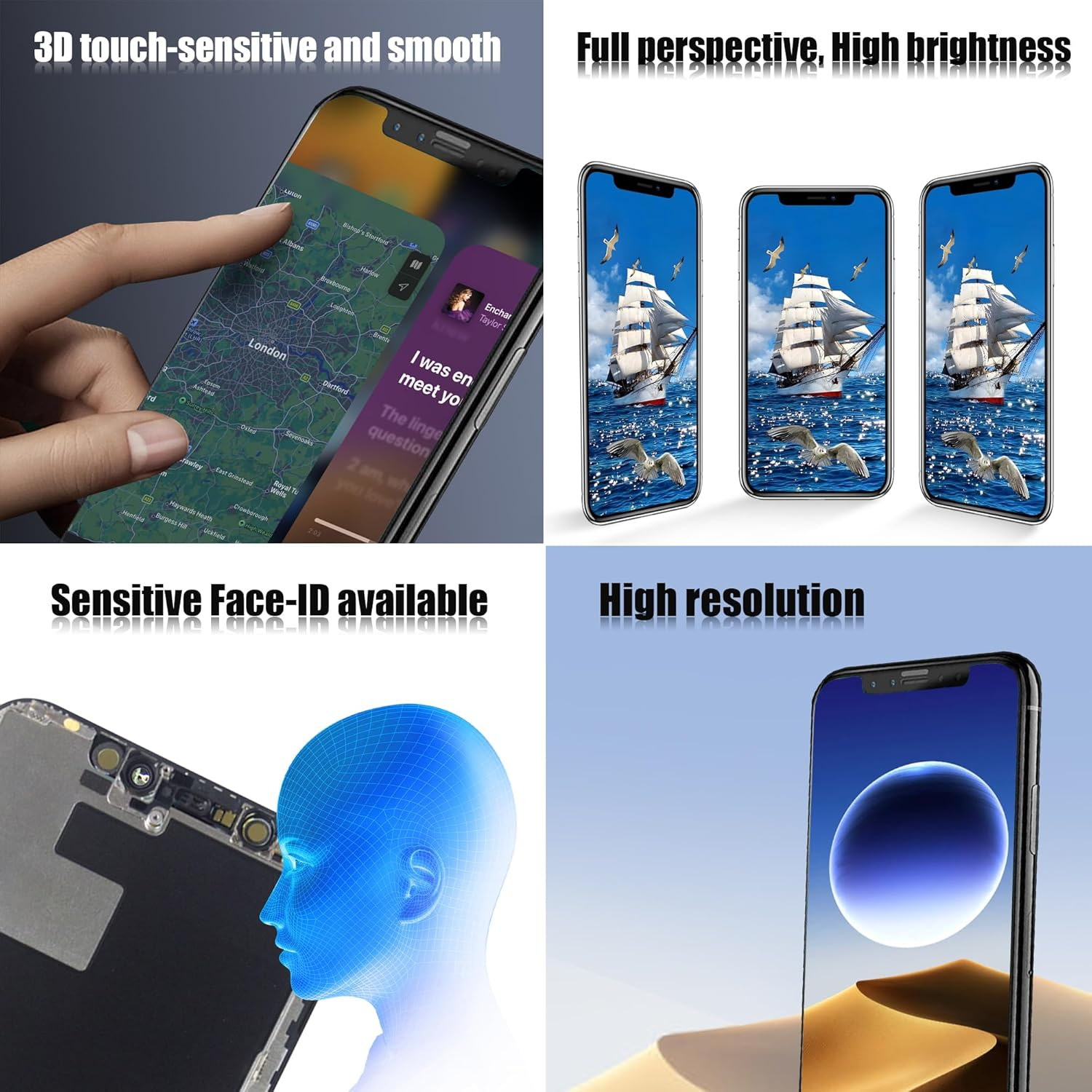 EFAITHLIFE Iphone 14 Pro Max 6.7" LCD Screen Assembly Digitizer Touch Screen Replacement with Frame Assembly Repair Tool image number 2