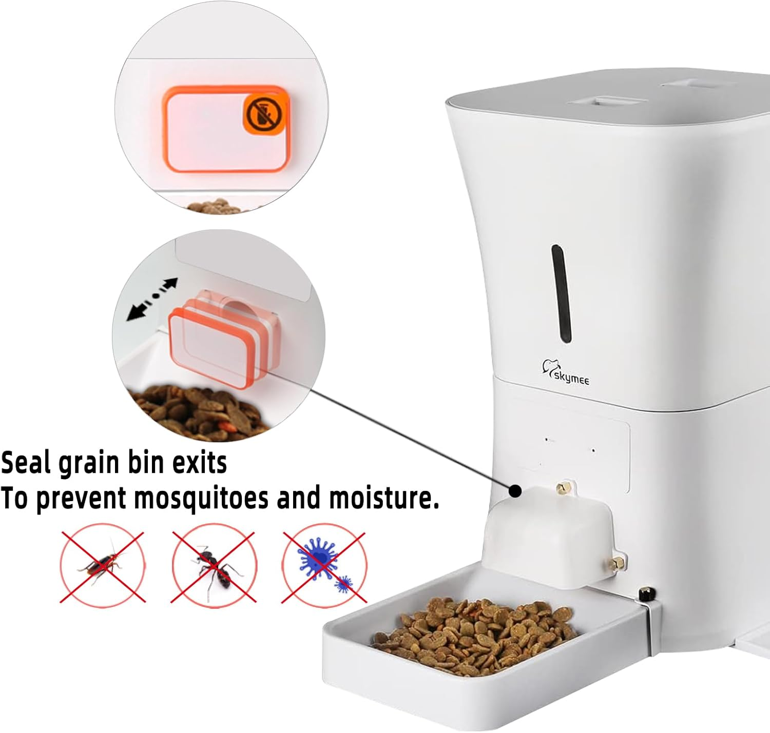 SKYMEE 8L Automatic Cat Feeders,Timed Feeding,2.4G Wifi Enable Cat Food for Cats and Dogs with App Control,Dog Food Container image number 6