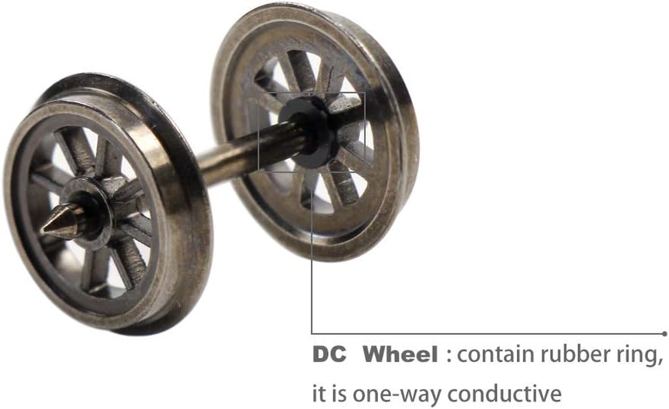 HP1487 12Pcs HO Scale 38'' Metal Spoked Wheels for Model Train 1:87 DC Wheel image number 1